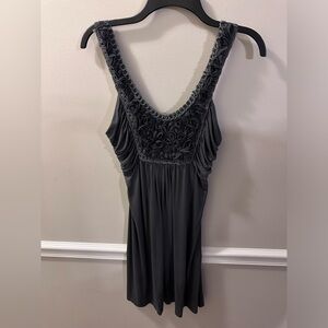 Y2K party dress dark gray with roses